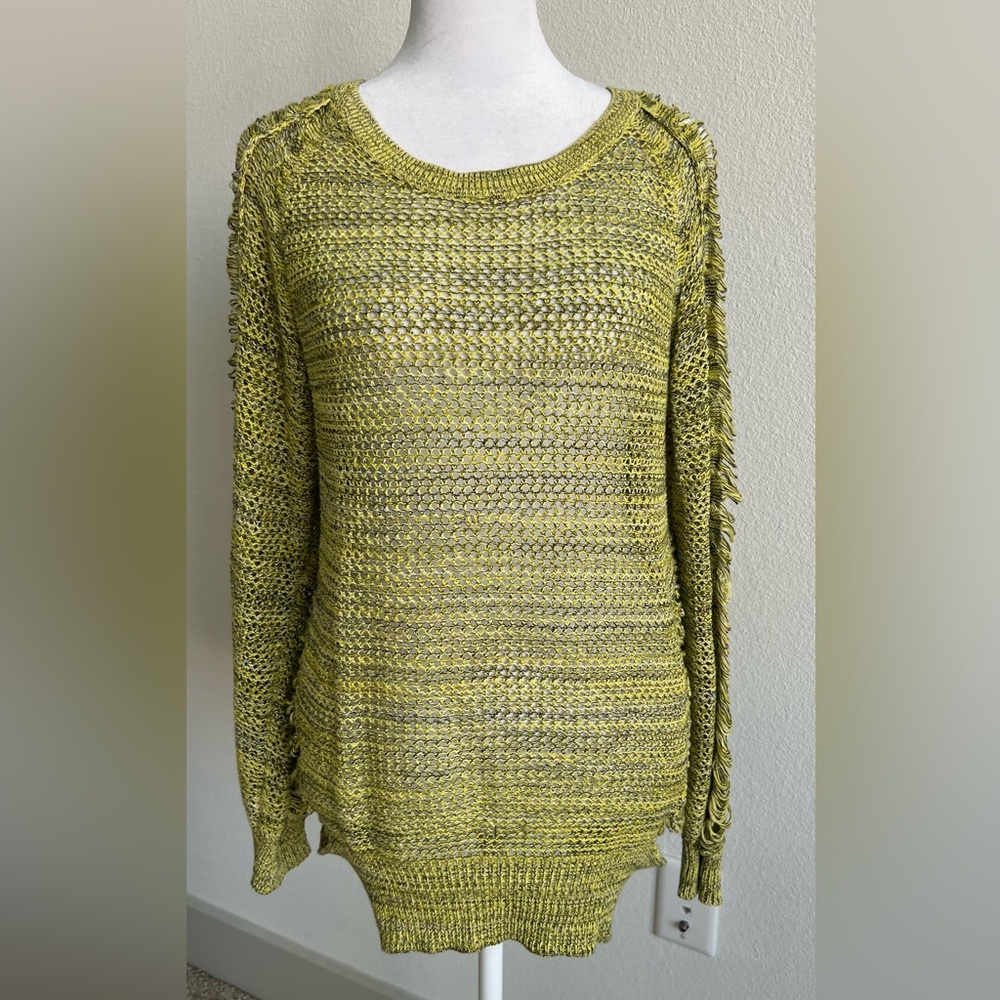IRO green/yellow/black cotton summer Knit Sweater